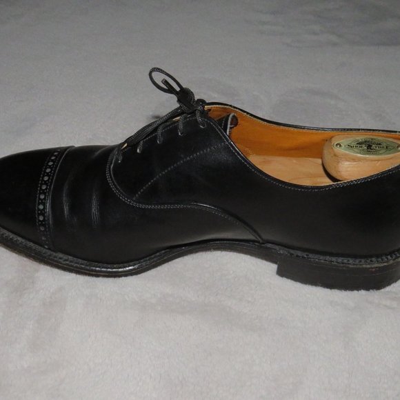 Trickers Black Leather Balmoral Captoe Oxfords 10D main image 7